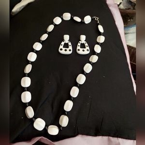 Costume necklace and pierced earrings set